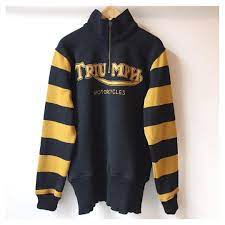 Recent Commission Dehen 1920 Motorcycle Sweater Hand Chain Stitched With The Triumph Logo Number Sweaters Triumph Logo Logo Number