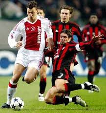 Zlatan Ibrahimovic Of Ajax Against Paolo Maldini And Andrea Pirlo Of Ac Milan Ac Milan Champions League Paolo Maldini Zlatan Ibrahimovic