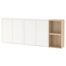 Je vends cet ensemble de meubles de bureau ikéa (série effektiv) en pin, avec les portes de couleur rouge laqué. Eket Combinaison Rangement Murale Blanc Effet Chene Blanchi Ikea