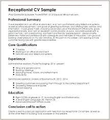 A cv is a document presenting your qualifications and experience. Cv Format For Receptionist Job Job Resume Samples Receptionist Jobs Receptionist