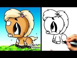 Sep 03, 2020 · to draw cute animals, make their eyes bigger and rounder than you normally would since it will make the animals look cuter. Draw Chibi Characters Fun2draw Easy Drawings Baby Horses