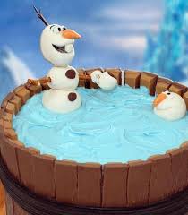 Olaf And Friend In Twix Swimming Pool Kit Kat Cake Olaf Cake Frozen Cake