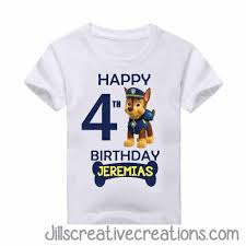 Paw Patrol Birthday Boy T Shirt Paw Patrol Chase Shirt Paw Patrol Birthday Paw Patrol Birthday Invitations Chase Paw Patrol