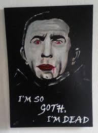 i'm so goth i'm dead.. hand painted 16 x 12ins canvas,ready to hang.