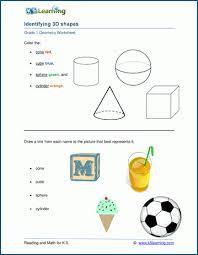 This is a great 3d shapes activity for kindergarten and first grade! 3d Shapes Worksheets K5 Learning