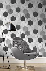 Ses contrastes ainsi que ses motifs géométriques cuisine : Papier Peint Intisse Hexagone 3d Blanc Alu Leroy Merlin