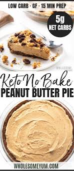 No Bake Frozen Keto Low Carb Peanut Butter Pie Recipe Peanut Butter Pie Recipes Keto Dessert Recipes Low Carb Peanut Butter