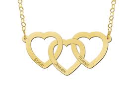 Maybe you would like to learn more about one of these? Golden Necklace Three Hearts With Name