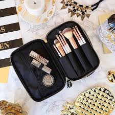 Black And Gold Makeup Bag New Instagram Theme How Pretty Does Our Black Gold Makeup Bag Look In This Set Up Makeup Bag Gold Makeup Zip Around Wallet