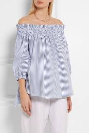 lou off the shoulder striped cotton top