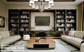 Stylish Art Deco Interior Design Style And Furniture With Tv Wall Library Art Deco Interior Art Deco Interior Design Interior Deco