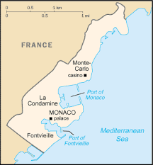 Franta este situata in vestul europei; Geografia Principatului Monaco
