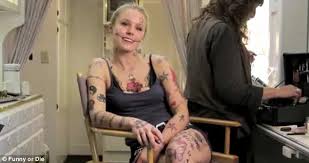 All designs come with outline, ready for your tattooist. Kristen Bell Inks Up For Funny Or Die Skit As She Jokes I Have 214 Tattoos Daily Mail Online