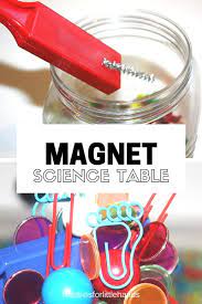 We recently learned about magnetism with some fun activities! Exploring Magnets Preschool Science Center Table