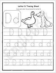 The alphabet letters are commercial use ok. Letter D Tracing Writing Practice Worksheet Englishbix