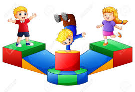 Vector Illustration Of Happy Kids Playing In The Playground. Royalty Free SVG, Cliparts, Vectors, and Stock Illustration. Image 95282949.