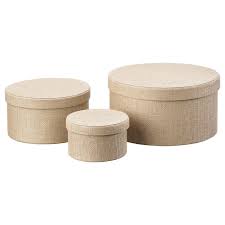 Kvarnvik Storage Box Set Of 3 Beige Ikea In 2021 Storage Box Ikea White Stain
