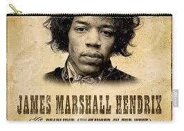Hendrix Wanted Poster Zip Pouch by Gary Bodnar