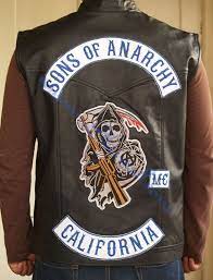 Son Of Anarchy Faux Leather Vest Soa Embroidered Patch Top Rocker Biker Jacket Ropa