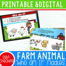 There's just too much math they could handle in their lives! Farm Animals Who Am I Inferencing Riddles For Kids