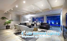 So feel free to browse the many different 4 led trims and 4 led only housings available in a variety of styles and finishes. 4 Inch Led Recessed Lighting 65w Equivalent Dimmable 4in Led Downlight 9w 5000k Daylight White 850lm Retrofit Led Recessed Lighting Fixture 12 Pack Amazon Com