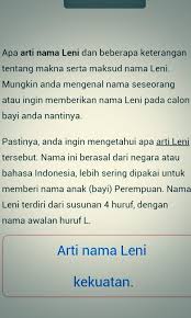 Check spelling or type a new query. Leni Merina On Twitter Iseng Iseng Buka Google Eh Ada Arti Nama Ternyata Eh Ternyata Nama Leni Berarti Kekuatan Buktinya Dibawah Ini Http T Co Vqdyxc7qqc