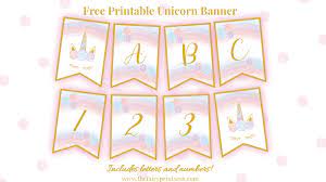 free printable unicorn banner perfect for party decor and more