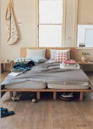 muji smooth low bed platforms his and hers cushions home bedroom home deco home and living