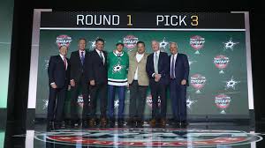 Nhl, the nhl shield, the word mark and image of the stanley cup, the stanley cup playoffs logo, the stanley cup final logo, center. Stars Select Defenseman Miro Heiskanen With Third Overall Pick