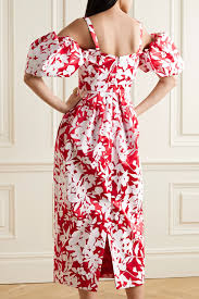 Abiti da cocktail − 5991 prodotti di 1084 marche | stylight. Red Pleated Cold Shoulder Floral Print Silk Taffeta Midi Dress Rosie Assoulin Silk Taffeta Midi Dress Dresses