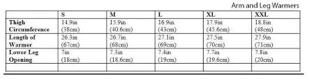 Gore Size Guide