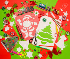 Download Arts And Craft Supplies For Christmas Red And Green Color Paper Stock Photo Picture And Royalty Free Image Image 50232780 PSD Mockup Templates