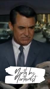 Cary Grant and Doreen Lang in North by Northwest (1959). ,  ••••••••••••••••••••••••••, #city #work #working #walking #walk #cab #taxi  #secretary #notes #advertising #lie #advertisingman ...