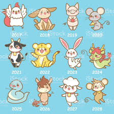 Cute Cartoon Chinese Zodiac Set With Different Year Cute Cartoon Chinese Zodiac Chinese Cartoon