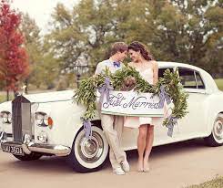 Make A Truly Classic Getaway In An Elegant Rolls Royce Silver Cloud Just Married Car Wedding Car Decorations Just Married Banner