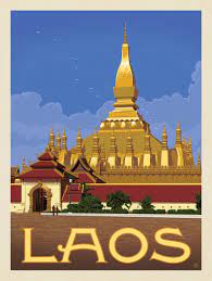 Laos Anderson Design Group Vintage Travel Posters Travel Poster Design Retro Travel Poster