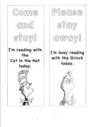Dr seuss printable bookmarks to color | dr seuss coloring. Kinder Learning Garden Blog Happy Birthday Dr Seuss Dr Seuss Coloring Pages Coloring Bookmarks Reading Bookmarks
