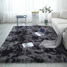 Nordic Lounge Fluffy Non slip Mixed Dyed Carpet Living Room Bedroom Center  Carpet Black Gray Pink Blue Large Size Hair Rugs|Carpet| - AliExpress