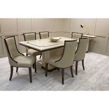 Maybe you would like to learn more about one of these? Alfredo Modern High Gloss Marble 120cm Beige Kitchen Dining Table Dark Brown Trim