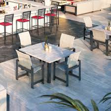 Your outdoor table is going to last for a very, very long time. Homecrest Grace Sling 5 Piece Outdoor Dining Set With Timber Table Hc Grace Set8