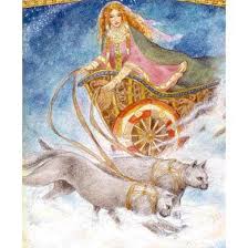 Freya the cat goddess had many cats as pets and is often represented by a gray cat. Freya In Her Chariot Driven By Cats I Have Always Enjoyed Norse Mythology But I Have To Admit They Got Weird Whe Norse Goddess Of Love Norse Goddess Norse