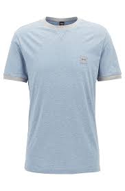 Hugo Boss Cotton T Shirt In A Relaxed Fit Light Blue T Shirts From Boss For Men In The Official Hugo Boss Onli Mens Tshirts Fashion Cotton Tshirt Mens Shirts