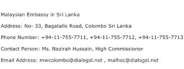 Malaysian consulate in sydney, australia consulate of malaysia in australia malaysian consul and students department 67 victoria road, bellevue hill nsw 2023 tel. Malaysian Embassy In Sri Lanka Address Contact Number Of Malaysian Embassy In Sri Lanka