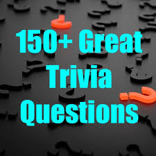 Graphic of a person standing holding a knife. 150 Great Trivia Questions Hobbylark