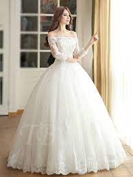 Elegant and flattering, lace wedding dresses are a wonderful option for a bride. W194 Off The Shoulder Ball Gown Three Quarters Length Sleeves Lace Wedding Dress Wonderfulgowns Online Store Powered By Storenvy