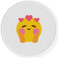 Each emoji face is 44x44 stitches and the whole pattern is 120 x120. Feeling Loved Emoji Cross Stitch Pattern Daily Cross Stitch