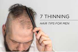 You can try mixing three to four drops each of rosemary, peppermint and sage essential oils in one tablespoon of olive oil or coconut oil, then massage the mixture into the thinning area (s) once or twice a day. En 7 Thinning Hair Tips For Men To Avoid Young Baldness Hairatin