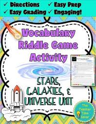 This Product Is A Vocabulary Review Game Students Participate In By Creating Riddles On Vocabulary From The Astronomy Lessons Vocabulary Reflection Activities