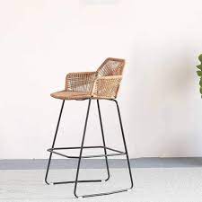 Riesenauswahl an produkten für zuhause. Amazon Com Bar Chair Rattan Chair Bar Stool High Stool Home Back Dining Chair Comfortable Simple And Beau Wicker Bar Stools Wicker Rocking Chair Wicker Chairs