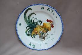 French Antique Luneville Majolica Rooster Plate Keller Guerin Wall Country Plate Colorful Hand Painted Rooster Chicken Farmhouse Avec Images Luneville Coq